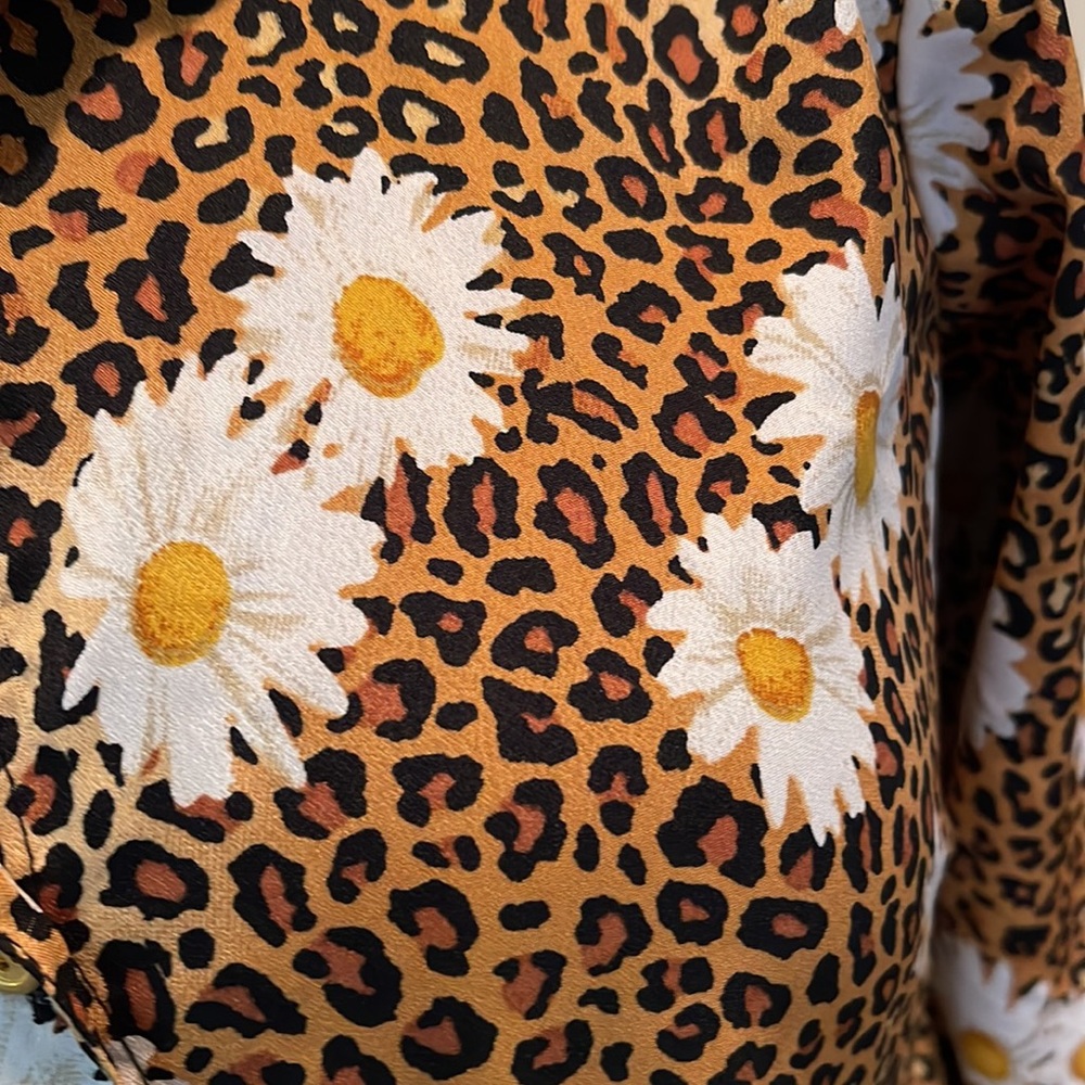 Never Worn! Animal Print & Flower Shirt - Picture 3 of 9